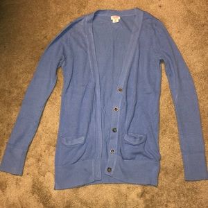 mossimo blue open front button down cardigan